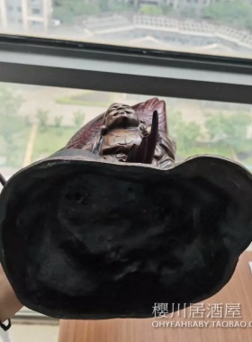 日本进口特大惠比寿摆件 日式装饰品 铁制持鲷财神铁器商业之神