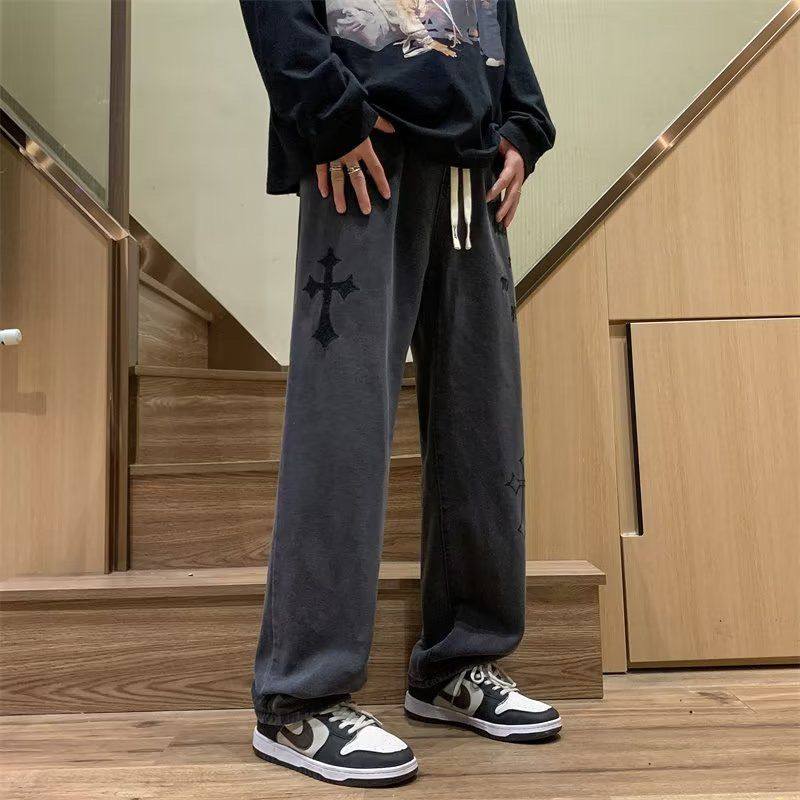 2022秋冬季美式复古中大童直筒阔腿牛仔裤百搭学生男女童长裤ins,淘宝优惠券,粉丝福利购,淘宝优惠卷