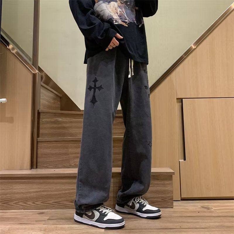 2022秋冬季美式复古中大童直筒阔腿牛仔裤百搭学生男女童长裤ins,淘宝优惠券,粉丝福利购,淘宝优惠卷