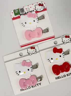 满38元包邮HelloKitty发夹女可爱卡通蝴蝶结发饰甜美少女头饰