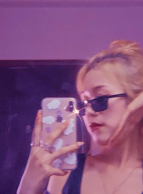 封帆同款小方框蹦迪夜店黑色原宿