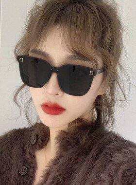 网红超黑色个性字母女方框墨镜