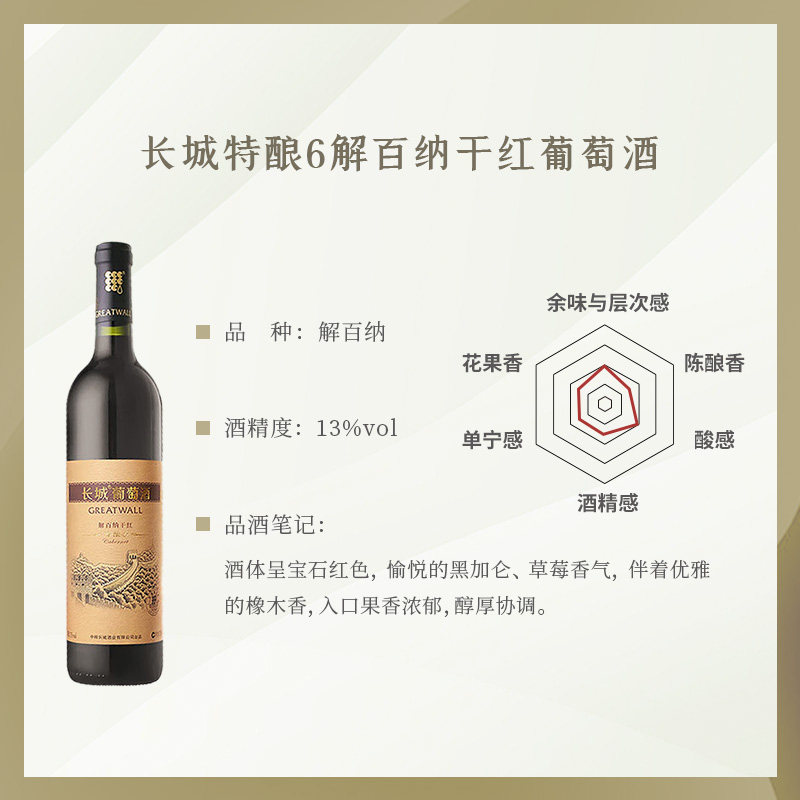 特酿6解百纳干红葡萄酒1瓶圆筒礼盒红酒正品【长城酒官方旗舰店】,淘宝优惠券,粉丝福利购,淘宝优惠卷
