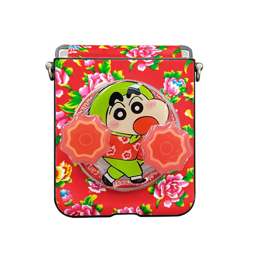 二人转小新磁吸支架适用华为pocket2三星zflip6/5/4折叠屏n3flip手机壳小米mixflip荣耀vflip保护套novaflip - 图0