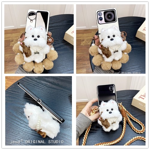 西高地狗狗磁吸支架适用三星zflip6/5/4/3折叠屏手机壳新款pocket2保护套n3flip小米mixflip荣耀magicvflip - 图1