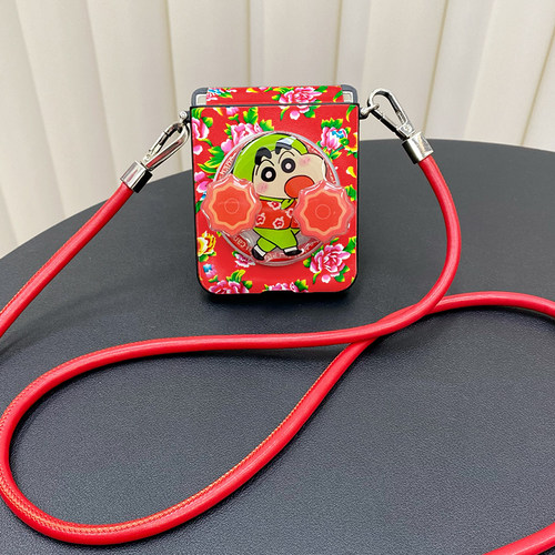 二人转小新磁吸支架适用华为pocket2三星zflip6/5/4折叠屏n3flip手机壳小米mixflip荣耀vflip保护套novaflip - 图3