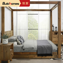 Tsukiji Day-style Silence Winds furniture Bedrooms Double beds New Chinese modern Nordic Wind imitation ancient plus-size walker beds