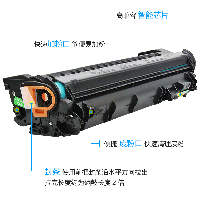 适用惠普Q7553A硒鼓易加粉HP53A P2014打印机P2015DN 2015D M2727NF墨粉盒Q5949A HP49A HP1320 3390 LBP3310-图2