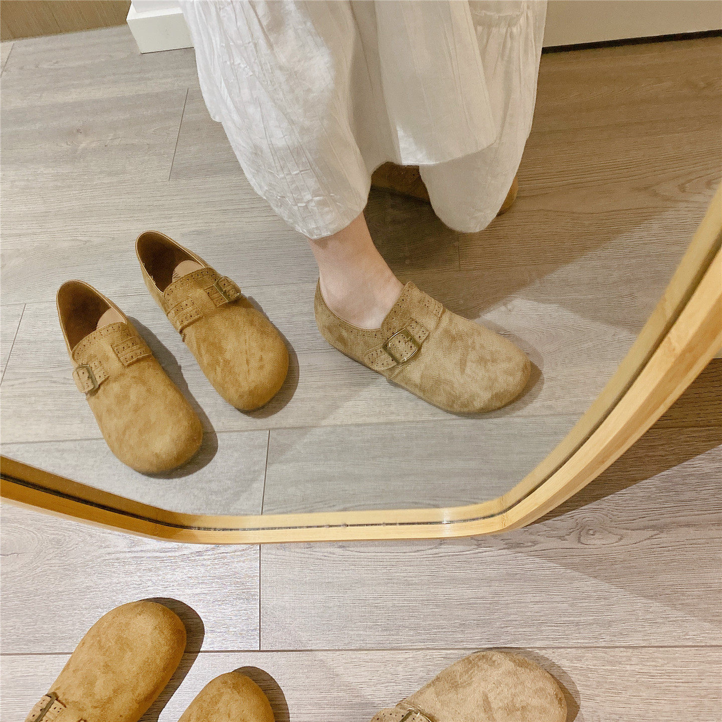 勃肯鞋内增高复古英伦风百搭单鞋女乐福鞋2026春季新款豆豆鞋女鞋,淘宝优惠券,粉丝福利购,淘宝优惠卷