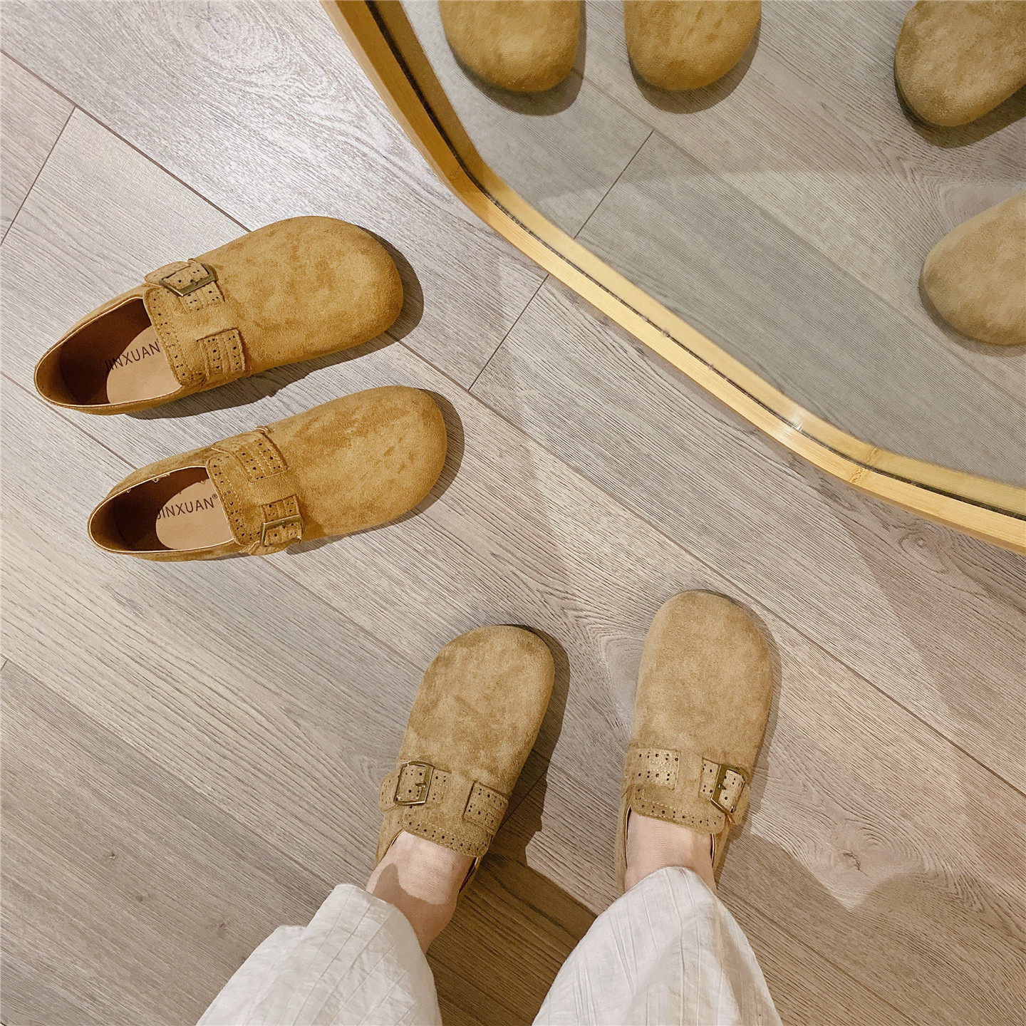 勃肯鞋内增高复古英伦风百搭单鞋女乐福鞋2026春季新款豆豆鞋女鞋,淘宝优惠券,粉丝福利购,淘宝优惠卷