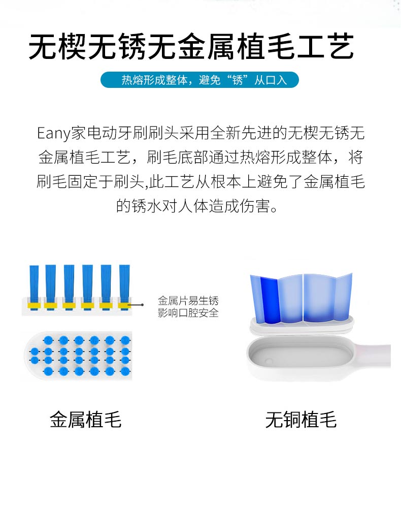 Eany钻石磨圆无铜电动牙刷头适用于飞利浦HX6730/6511/9352/6312 - 图0