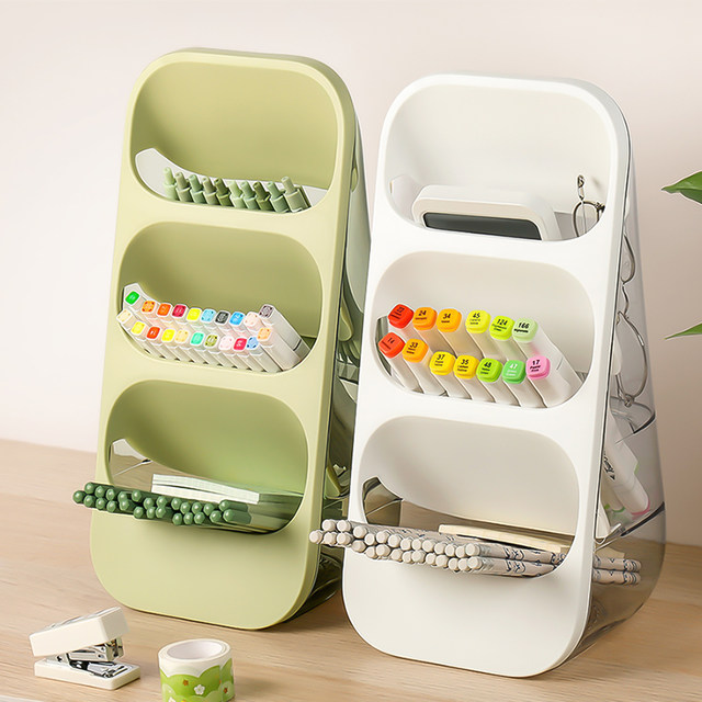 Transparent oblique pen holder large capacity students and children