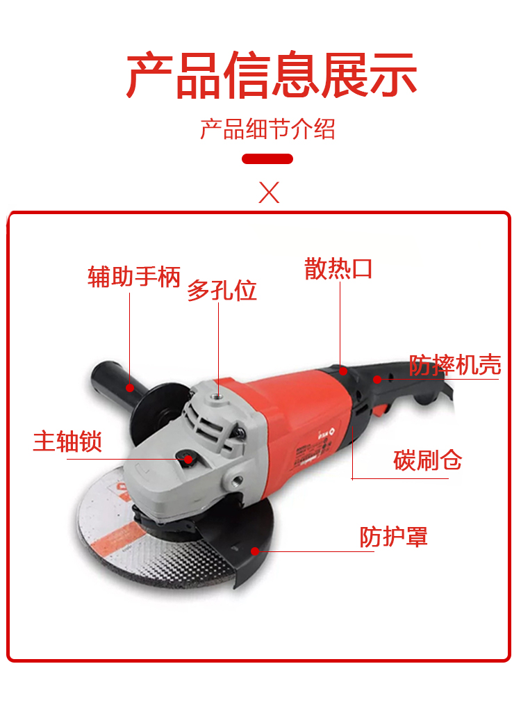 上海锐奇角磨机125/150打磨手磨机9950D/9925D/9550B磨光机抛光机 - 图1