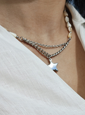 lifeholic星海贝珠星星钛钢项链度假海洋风小众轻奢七夕男女款ins