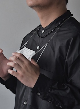 个性ins风钛钢多用双扣防丢项链