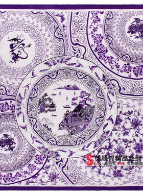 优顺真丝大方巾重磅印象西湖