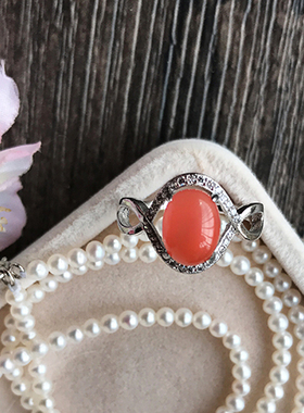 冰种柿子红南红玛瑙天然礼物戒指