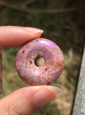 橘粉樱花蛋花舒俱来平安扣吊坠