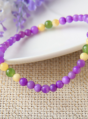 果冻紫舒俱来手链蜜蜡碧玉