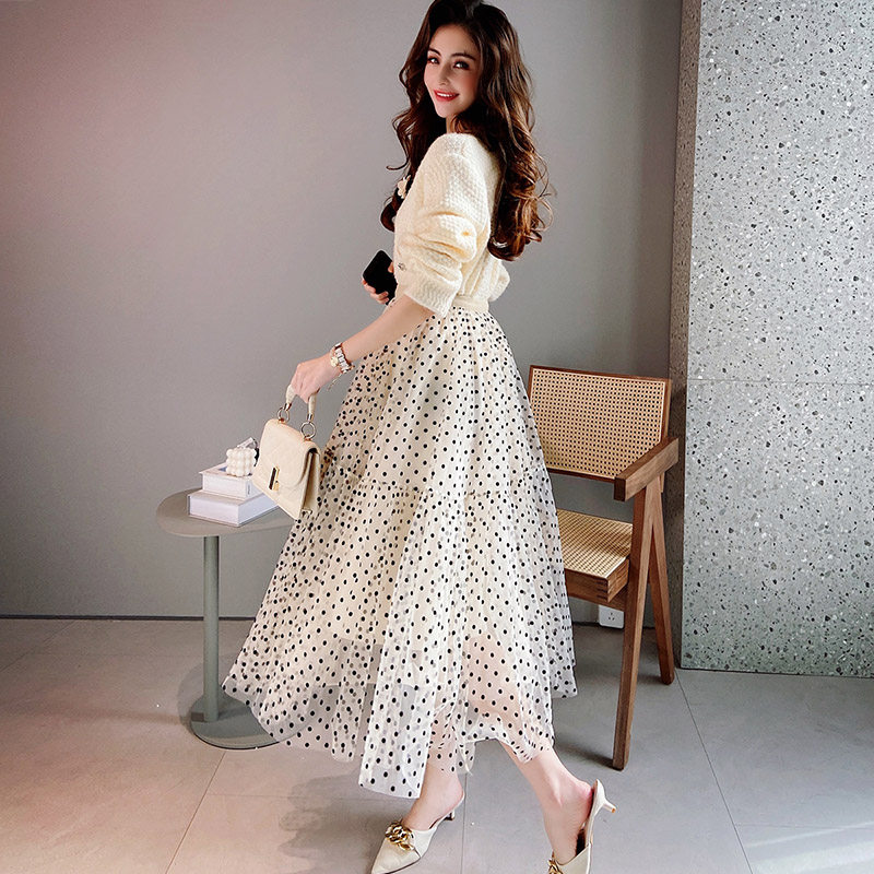 2月8日新品粉红大布娃娃波点长裙 粉红大布娃娃半身裙