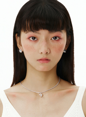 纯银破损钻石切割男女通用耳钉