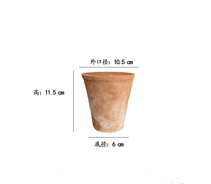 红陶盆简约创意田园文艺泥瓦盆植物多肉鲜花盆粗陶种植透气小花盆 - 图0