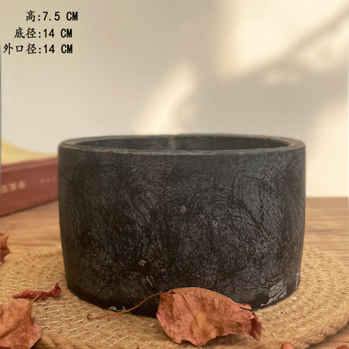 红陶帝古罗马橄榄枝浮雕陶土欧式风格多肉绿植透气透水特惠粗陶盆 - 图2