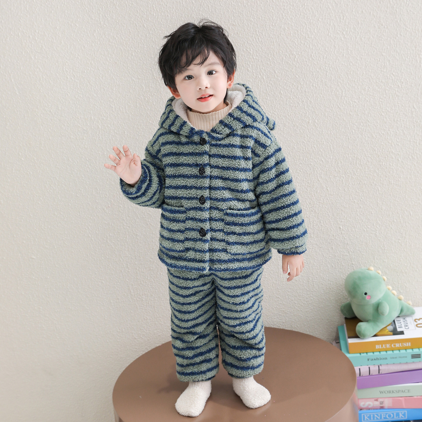 男童加绒睡衣冬季新款儿童珊瑚绒加厚保暖套装男宝宝法兰绒家居服,淘宝优惠券,粉丝福利购,淘宝优惠卷