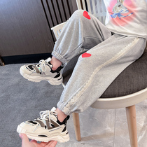 Girl Pants Spring Autumn 2023 New Fashion High Waisted Lace Pants Woman Baby Casual 100 lap for a long pants Chauder