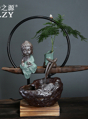 禅意风流水摆件如来雾化加湿器