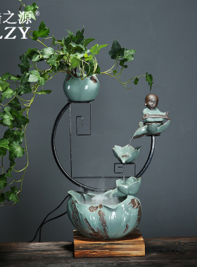 禅意风喷泉生财雾化加湿器