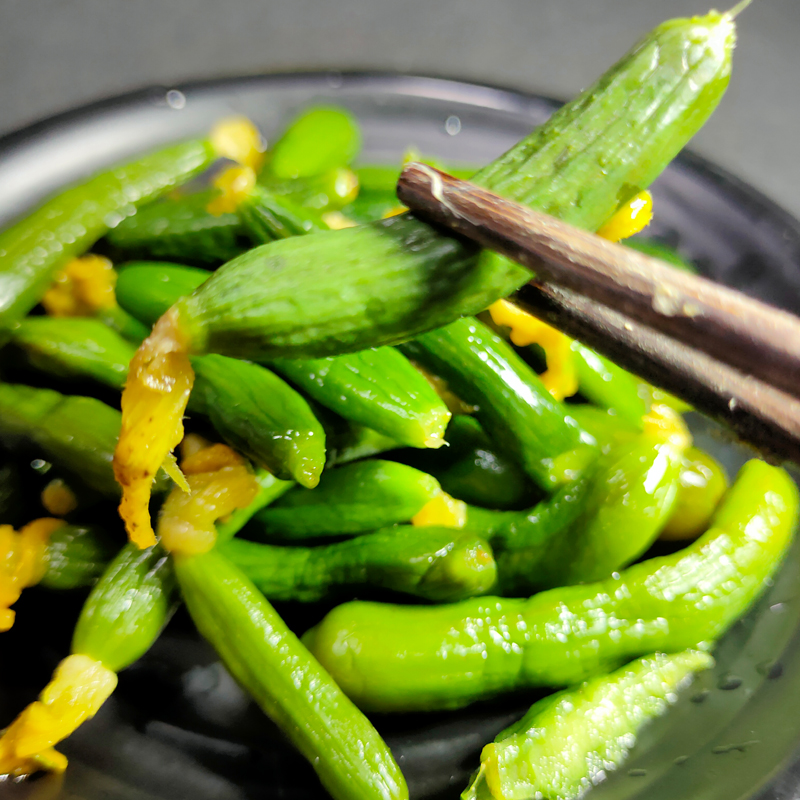 东北特产锦州小菜工农牌卤虾油小黄瓜下饭瓶咸菜高咸款390g-图2