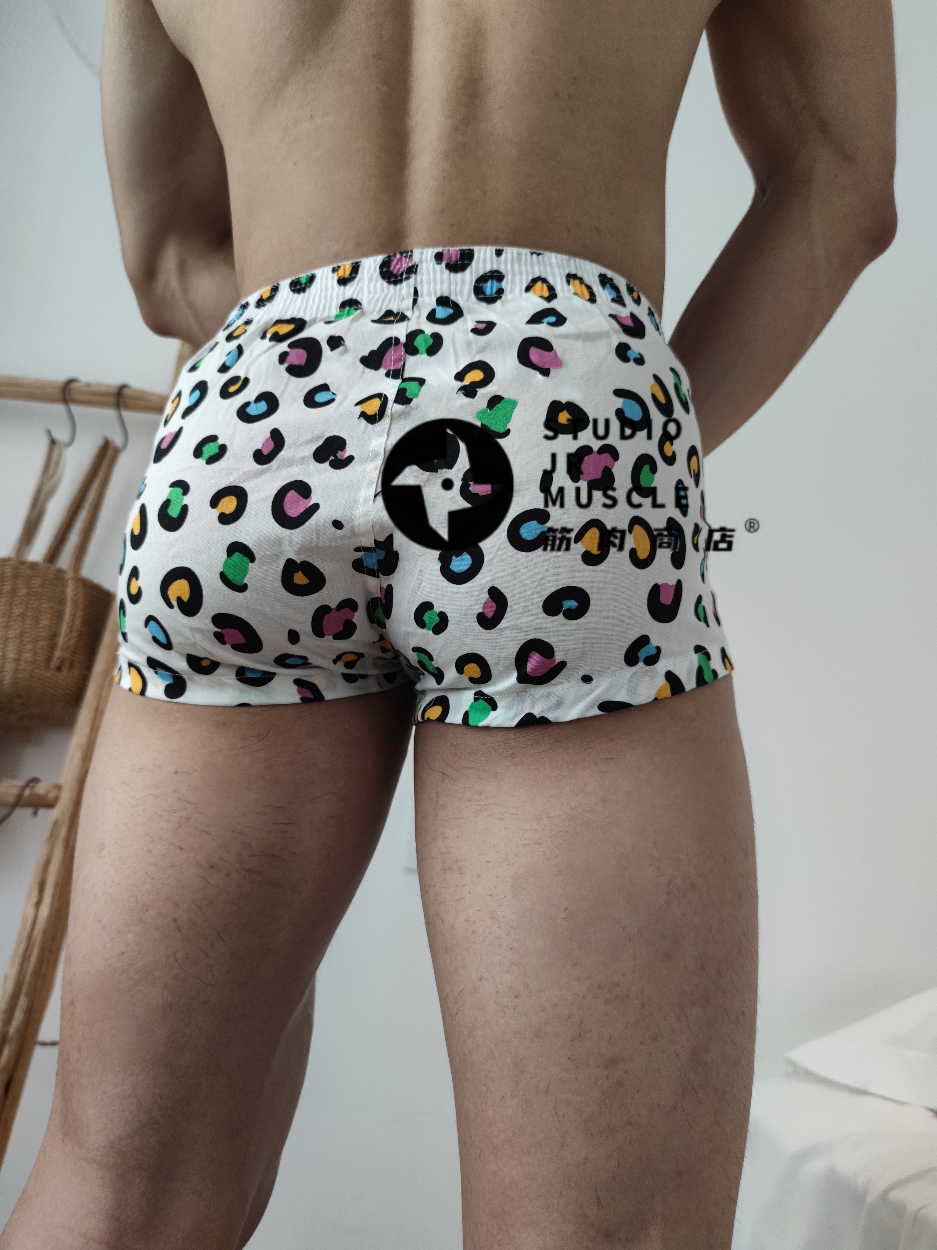 筋肉商店波仔男士内裤平角居家阿罗裤棉质四季款青年宽松四角短裤,淘宝优惠券,粉丝福利购,淘宝优惠卷