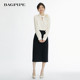 Bagpipe spring new pullover chiffon shirt for women, elegant commuting temperament shirt, ສາມມິຕິລະດັບດອກ niche ເທິງແຂນຍາວ