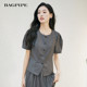 Bagpipe 2025 Autumn New Round Neck French Temperament Shirt Women's Fashionable and Versatile Slim Short-Sleeved Tops for Women Commuting