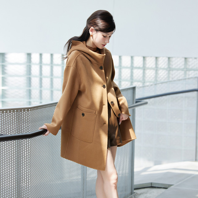 Bagpipe 2024 winter new hooded wool coat