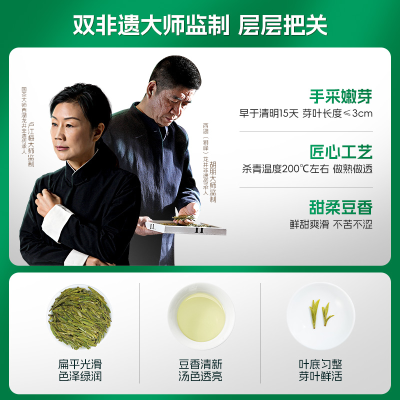 2024新茶卢正浩明前特级龙井茶叶自己喝口粮茶送人绿茶匠心组合装 - 图0