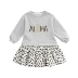 Mark Jenny Autumn Children Wear Girls Gold Line Letter Dress Children Dress Baby Sweater Dress 19080A - Váy đầm em bé Váy