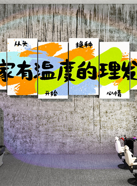 网红打卡理美发廊店门口吸引人墙装饰品挂画背景形象广告海报贴纸