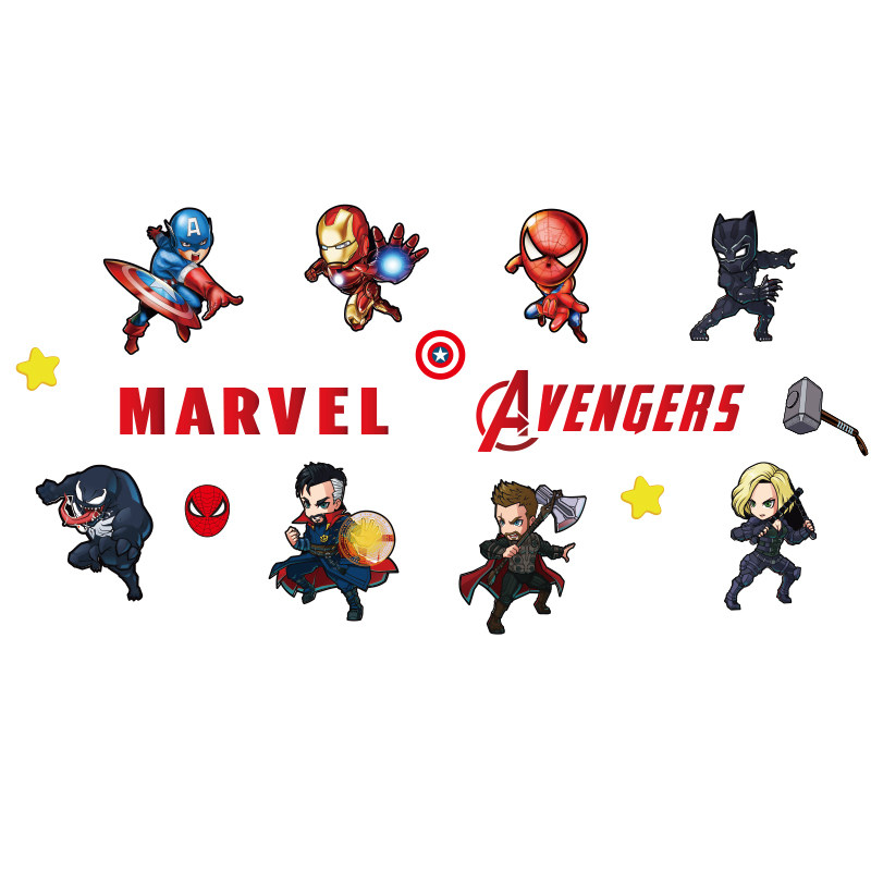 儿童房间布置装饰亚克力3d立体漫威主题床头墙面贴卧室复仇者联盟,淘宝优惠券,粉丝福利购,淘宝优惠卷