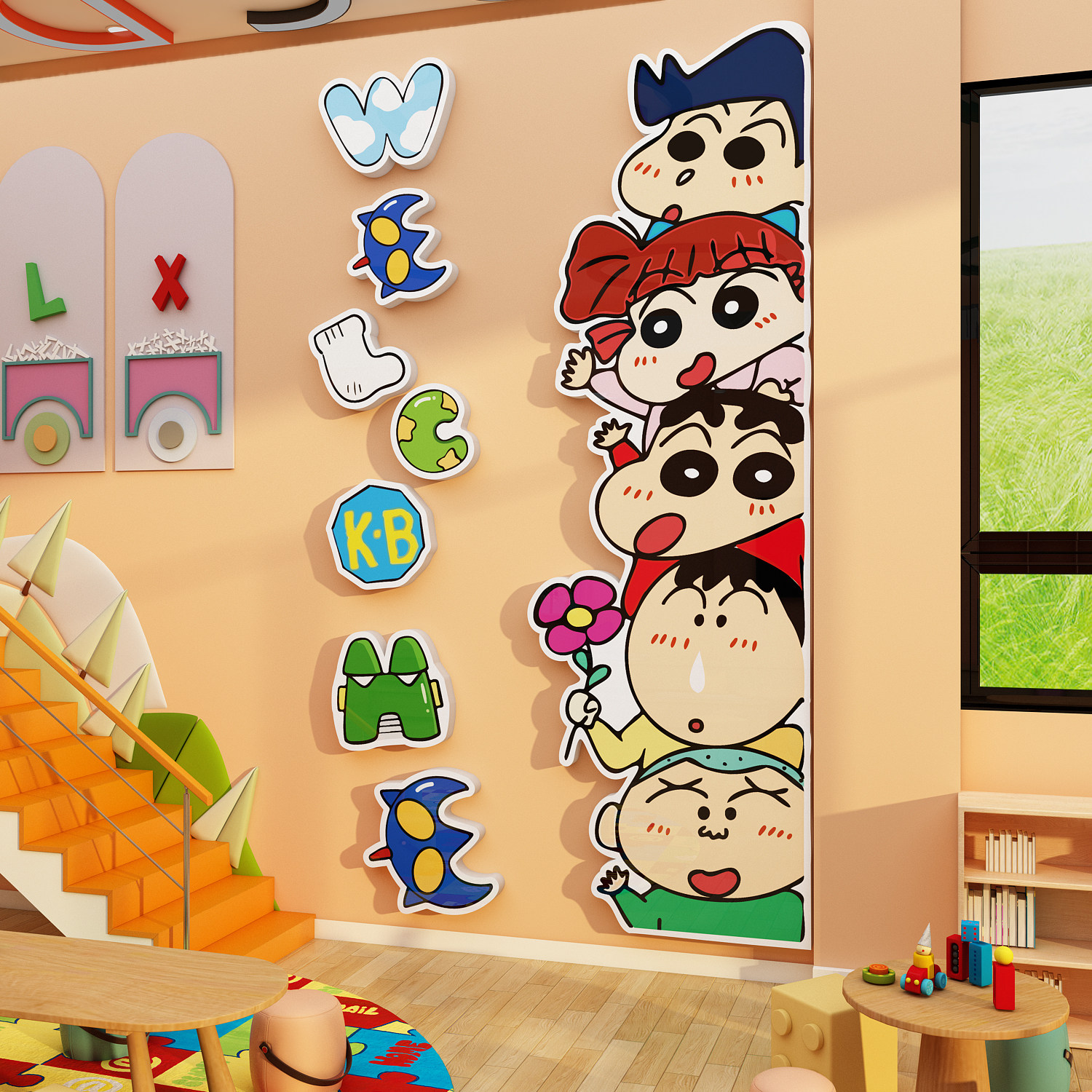 童装店铺氛围布置拍照网红道具门口吸引顾客神器背景哆啦a梦墙贴,淘宝优惠券,粉丝福利购,淘宝优惠卷