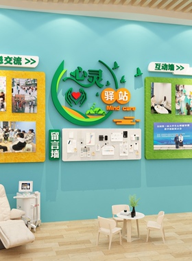 医院询科室布置装饰文化设计健康心灵驿站愿毛毡板照片展示墙面贴