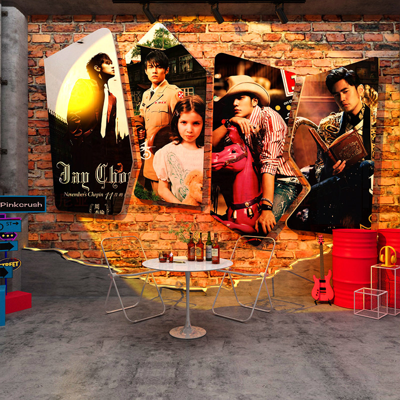 周杰伦墙壁烧烤店房间装饰酒吧场背景布置黑胶唱片歌词海报挂画贴,淘宝优惠券,粉丝福利购,淘宝优惠卷