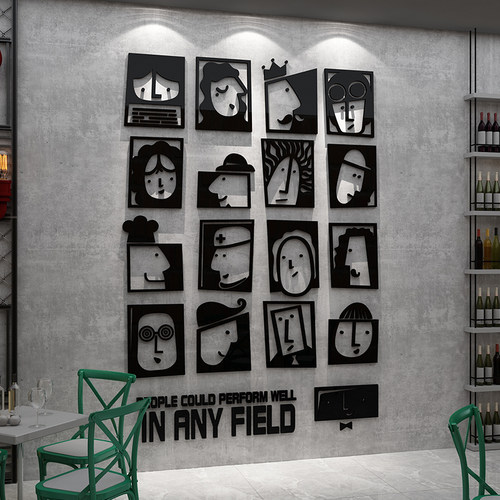 网红小清酒吧馆墙面装饰品场景氛围布置工业风咖啡厅背景墙壁摆件 - 图1