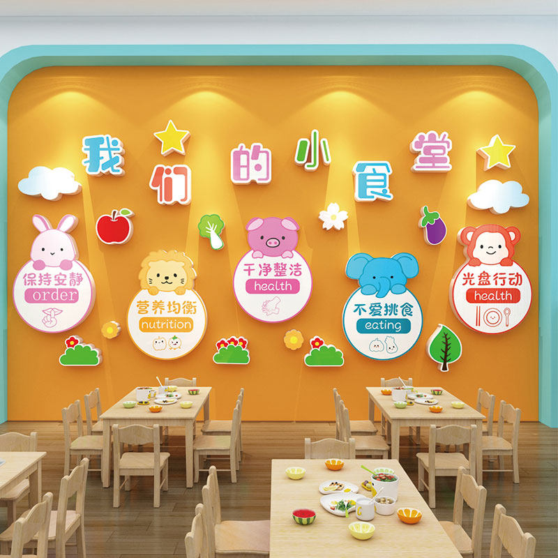 幼儿园食堂小饭桌厨房文化午托管班节约粮餐厅食育环创主题墙装饰,淘宝优惠券,粉丝福利购,淘宝优惠卷