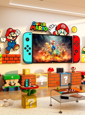 Switch马里奥竞毛毡墙贴