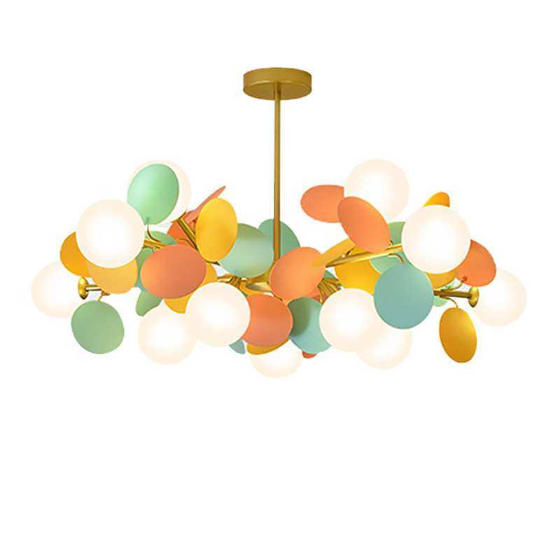 卧室吊灯北欧风格后现代简约儿童房设计师创意个性彩色叶子led灯,淘宝优惠券,粉丝福利购,淘宝优惠卷