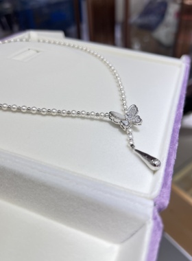 蝶恋花淡水珍珠设计款4-5mm正圆基本无暇45cm万能扣一款多戴项链