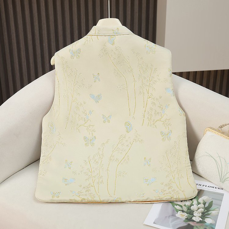 【蝶舞·夹棉款】新款马甲国风新中式立领提花气质加棉加厚马夹女,淘宝优惠券,粉丝福利购,淘宝优惠卷