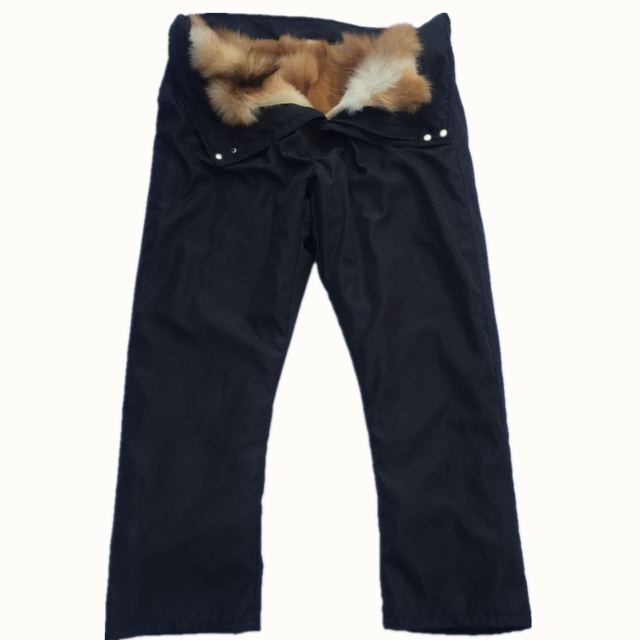 Sheep leather pants men's fur all -round pants in the middle of the elderly wool cotton pants with velvet thickened leather warm and cold pants